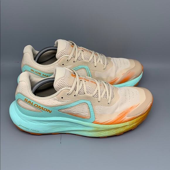 Salomon Glide Max Trail Orange Blue Running Shoes Men's Sz 11 - Picture 1 of 10